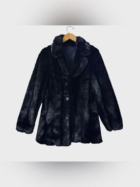 Tall-e-Ho Black Faux Fur Coat Jacket - Size XL